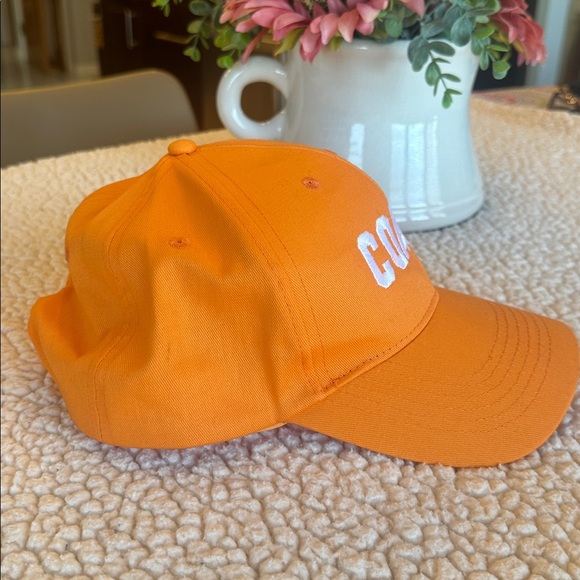 🌺 NWOT Embroidered Orange Coach Cap - Picture 2 of 8